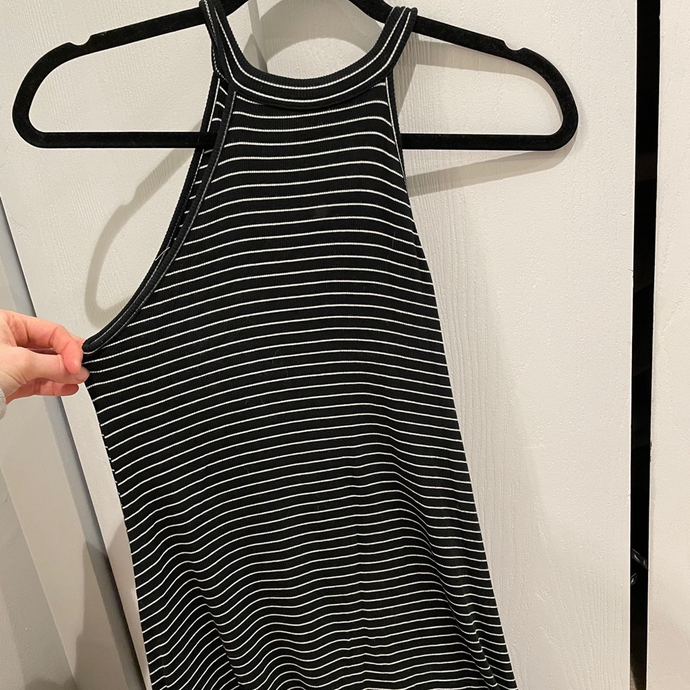 Black & white striped dress